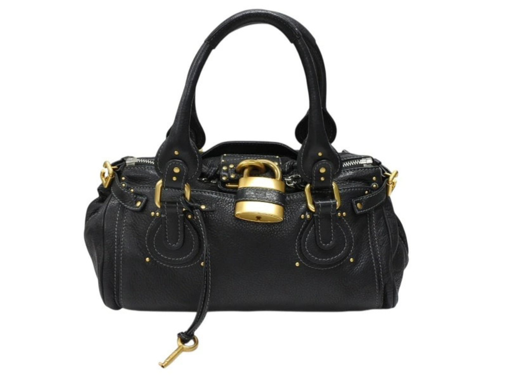 Chloe Paddington Hobo Handbag black leather